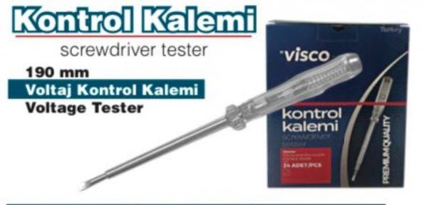 VİSCO KONTROL KALEMİ 190mm DÜZ ÇELİK UÇLU