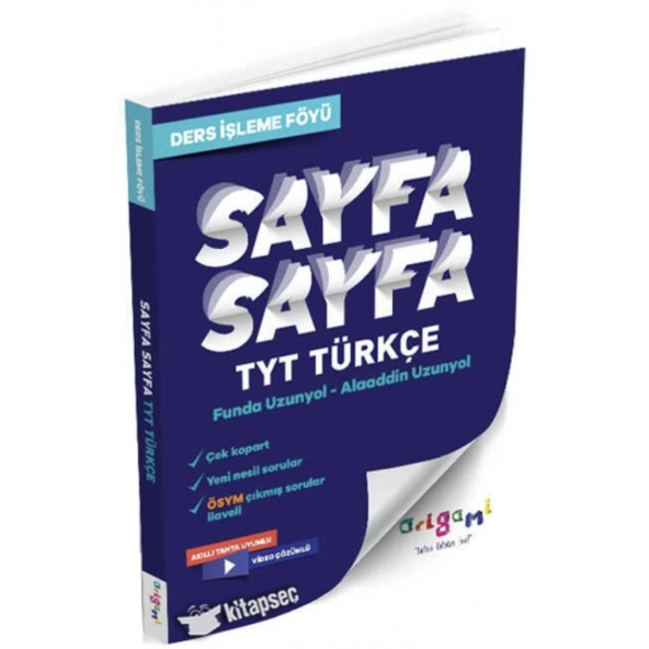 TYT TÜRKÇE SAYFA SAYFA DERS İŞLEME FÖYÜ