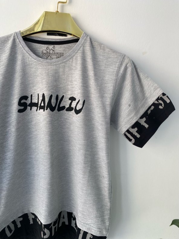 Minigimin Cicileri Survivor Shanliu Baskılı Bisiklet Yaka Tişört - 4