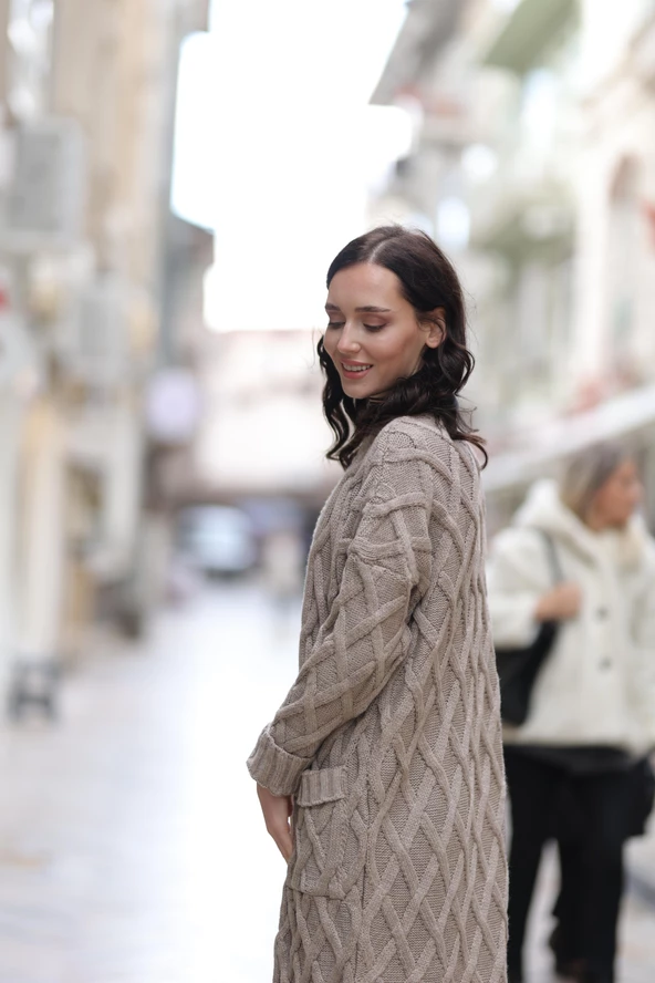 KADIN STANDART BEDEN VİZON HIRKA - 2035-6 - Resim 6