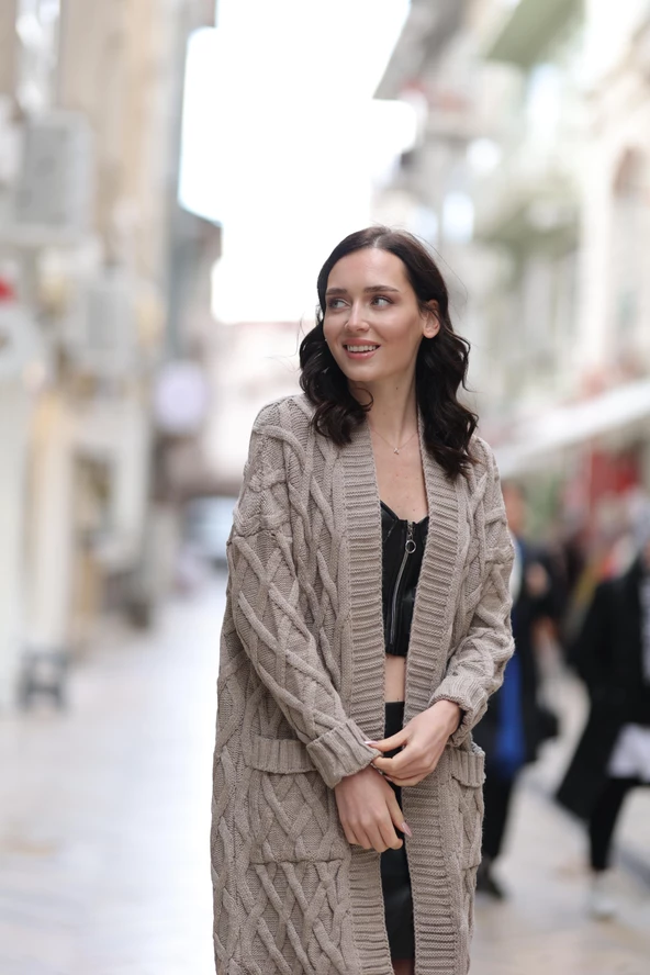 KADIN STANDART BEDEN VİZON HIRKA - 2035-6 - Resim 5