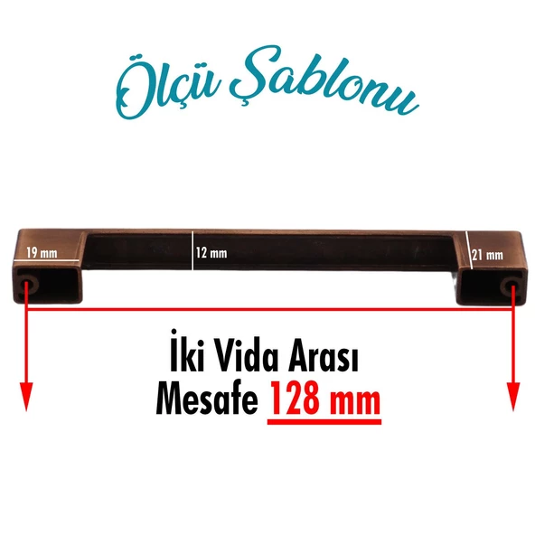 Gölcük (128 mm - 12.8 cm) Metal Eskitme Antik Bakır Mobilya Mutfak Dolabı Dolap Kulpu Kulbu Kulpları - Resim 5