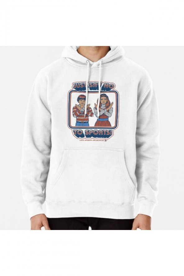 Say No to Sports Beyaz Kapşonlu Sweatshirt Hoodie