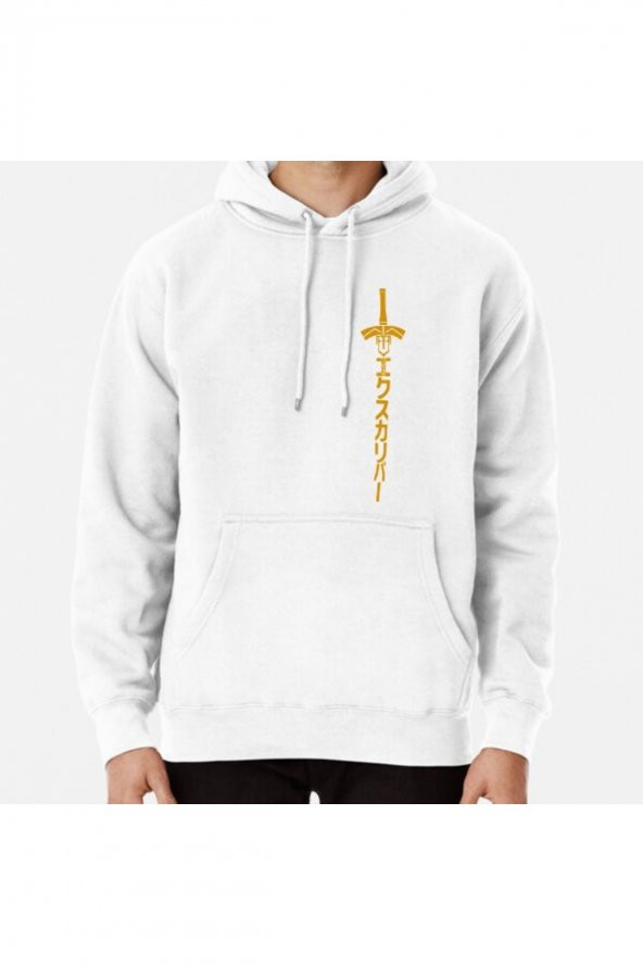 Fate,Saber Artoria Pendragon,Excalibur,G. ver. (yellow) Beyaz Kapşonlu Sweatshirt Hoodie