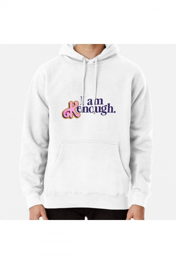 I Am Kenough Barbi Beyaz Kapşonlu Sweatshirt Hoodie