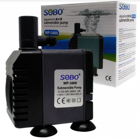 Sobo WP-3400 Akvaryum Kafa Motoru 880Lt/Saat 15W