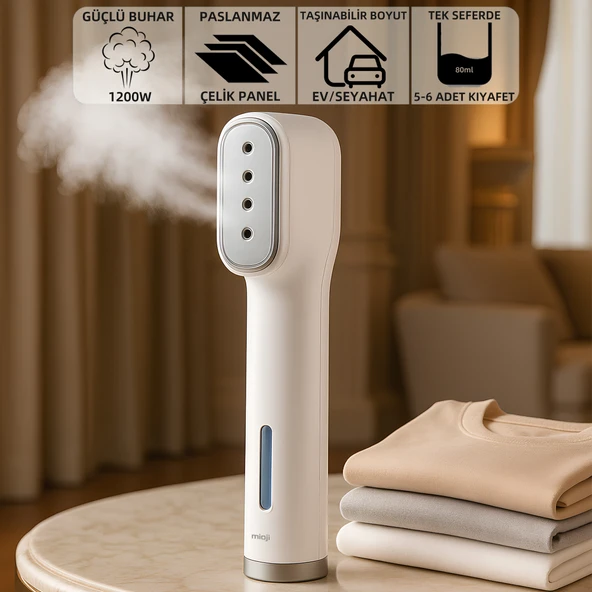 Mioji Mio X10SM 1200W Taşınabilir Ütü Buharlı Kırışık Giderici - Gri