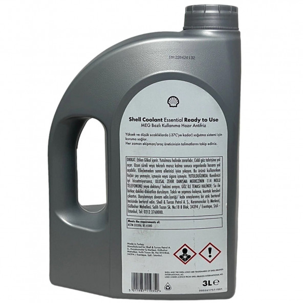 Shell Coolant Essential 4 Mevsimlik Mavi Hazır Antifriz 3 Litre - 3