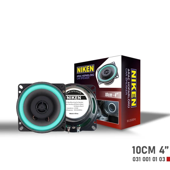 NİKEN Araç hoparlörü kolon 10cm 4inc 80watt niken 2 ADET - 3