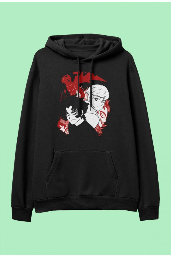 Devilman Crybaby Akira Fudo ve Ryo Asuka anime kapüşonlu sweatshirt hoodie