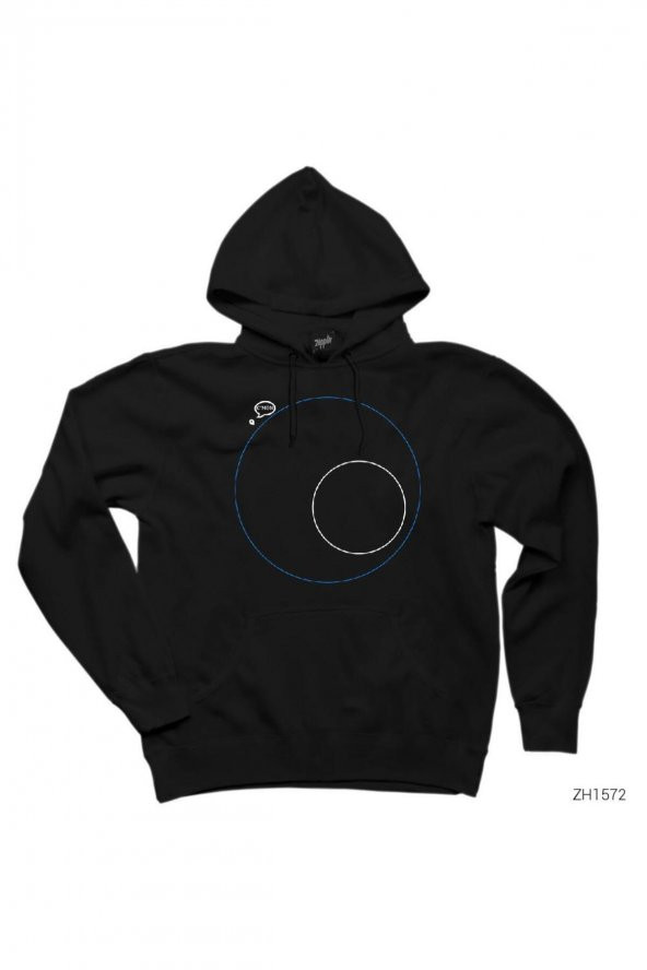 PUBG Minimap Blue Zone Siyah Kapşonlu Sweatshirt Hoodie