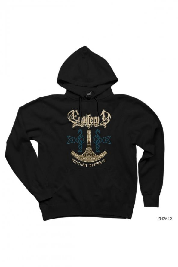 Ensiferum Heathen Defiance Siyah Kapşonlu Sweatshirt Hoodie - 1