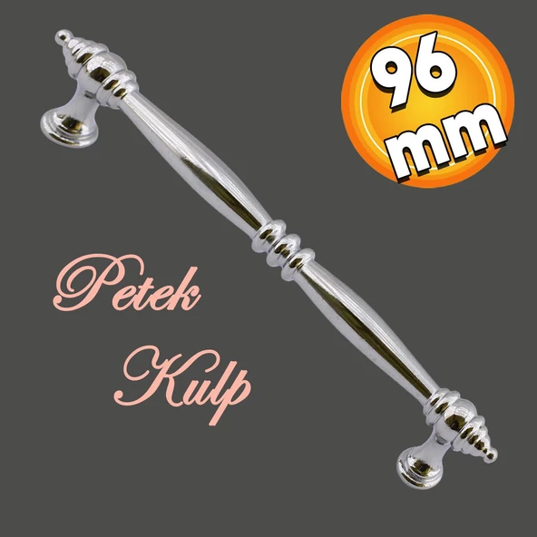 Petek Mobilya Mutfak Dolabı Çekmece Dolap Kapak Kulpu Düz Metal Kulp Kulbu Kulpu (96 MM-9.6 CM) Krom