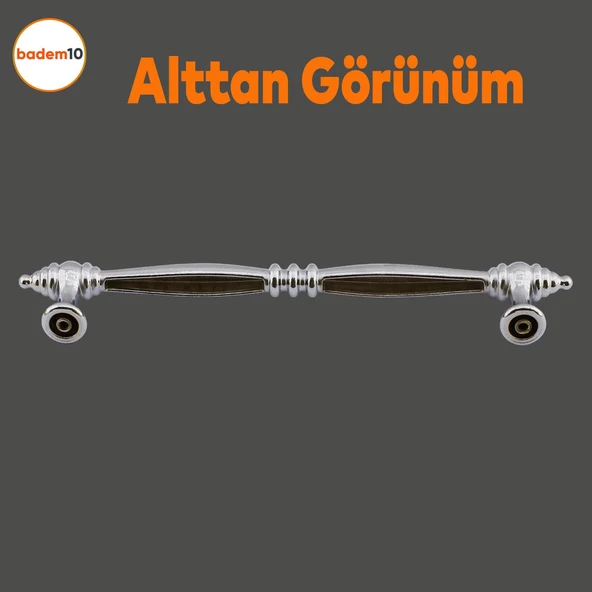 Petek Mobilya Mutfak Dolabı Çekmece Dolap Kapak Kulpu Düz Metal Kulp Kulbu Kulpu (96 MM-9.6 CM) Krom - 4