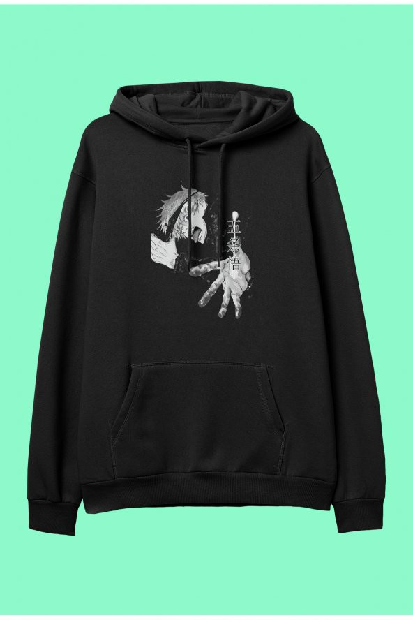 Jujutsu Kaisen Satoru Gojo (Sensei) anime karakter baskılı kapüşonlu sweatshirt hoodie