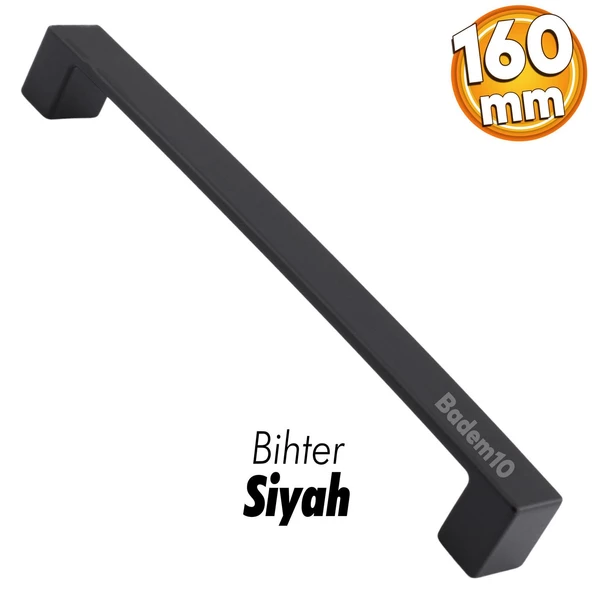 Bihter 160 mm Mutfak Kulpu Çekmece Dolap Kapak Kulbu Metal Kulp Mobilya Siyah Dolabı Kulpları