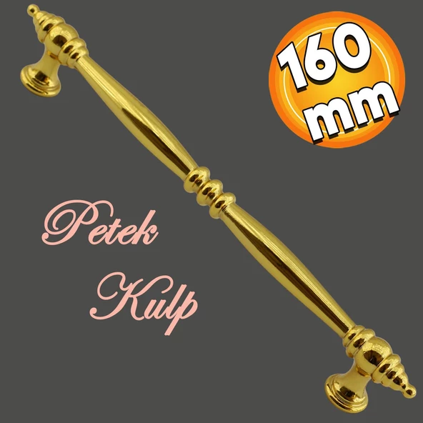 Petek Mobilya Mutfak Dolabı Çekmece Dolap Kapak Kulpu Düz Metal Kulp Kulbu Kulpları 160 Mm Altın