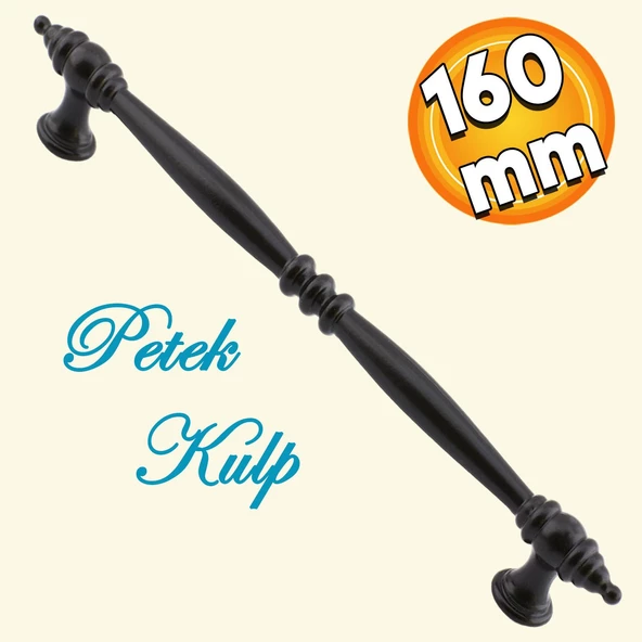 Petek Mobilya Mutfak Dolabı Çekmece Dolap Kapak Kulpu Düz Metal Kulp Kulbu Kulpları 160 Mm Siyah