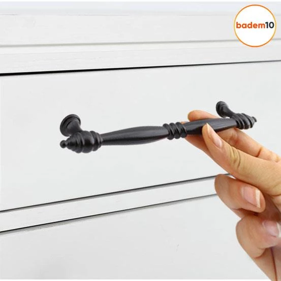 Petek Mobilya Mutfak Dolabı Çekmece Dolap Kapak Kulpu Düz Metal Kulp Kulbu Kulpları 160 Mm Siyah - 5