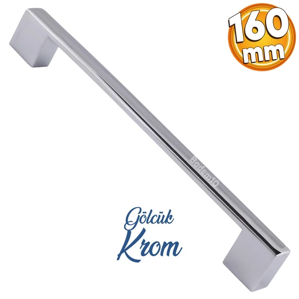 Gölcük Düz Mobilya Mutfak Dolap Çekmece Dolabı Kapak Metal Kulpu Kulbu Kulpları Krom 160 Mm