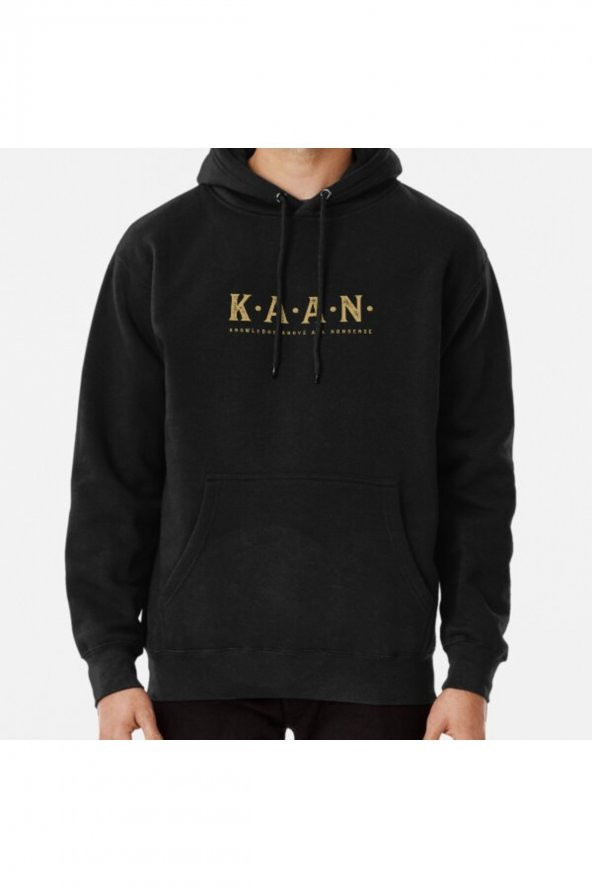K.A.A.N. (in gold) Baskılı Sweatshirt Hoodie - 1
