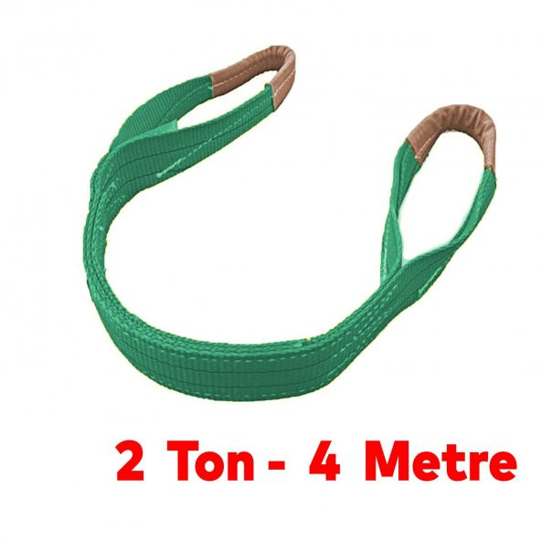 Spanzet Sapan Polyester Sağlam Yük Kaldırma Yeşil Renk 2 Ton 4 Metre Taşıma İndirme Halat - 3
