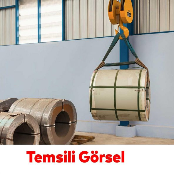 Spanzet Sapan Polyester Sağlam Yük Kaldırma Yeşil Renk 2 Ton 4 Metre Taşıma İndirme Halat - 4