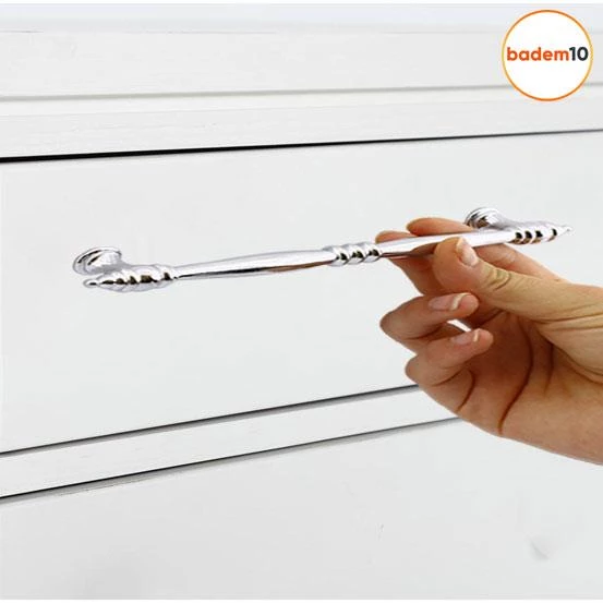 Petek Mobilya Mutfak Dolabı Çekmece Dolap Kapak Kulpu Düz Metal Kulbu Kulp Kulpu 224 Mm Krom - Resim 5