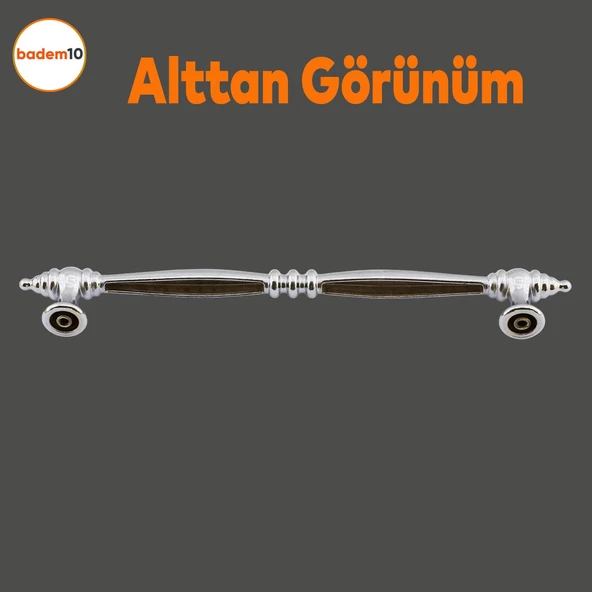 Petek Mobilya Mutfak Dolabı Çekmece Dolap Kapak Kulpu Düz Metal Kulbu Kulp Kulpu 224 Mm Krom - Resim 4