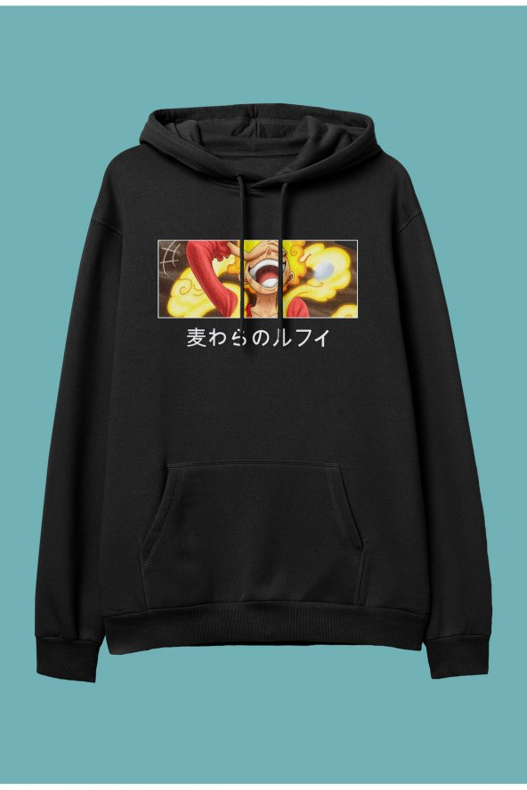 One Piece Ateş meyvesi anime karakter baskılı kapüşonlu sweatshirt hoodie