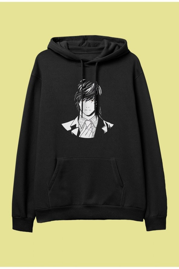Oversize Death Note Kira (light Yagami) Anime Tasarım Kapüşonlu Sweatshirt Hoodie