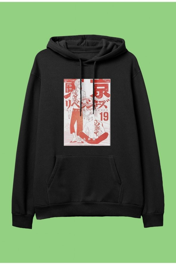 Oversize Tokyo Revengers Ran Ve Rin Sırt Dövmesi Tasarım Kapüşonlu Sweatshirt Hoodie
