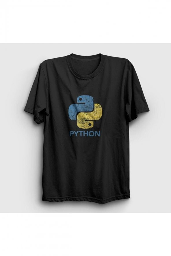 Unisex Oversize Siyah Logo V2 Python Developer Yazılımcı T-shirt 336530tt