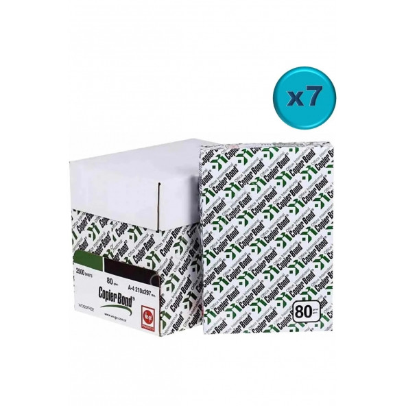 Copier Bond A4 Fotokopi Kağıdı 80gr 7 Koli 17500 Sayfa