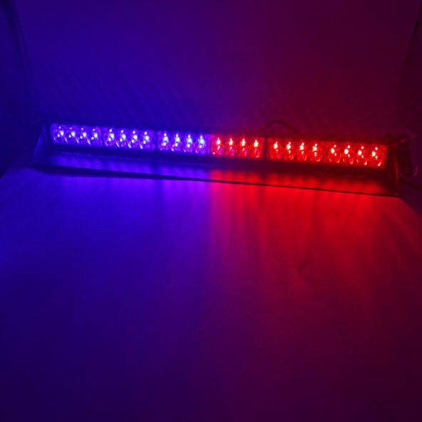 Çakar lamba 70cm 12-30v vantuzlu 24 ledli kırmızı-mavi / LAPA541 - 4