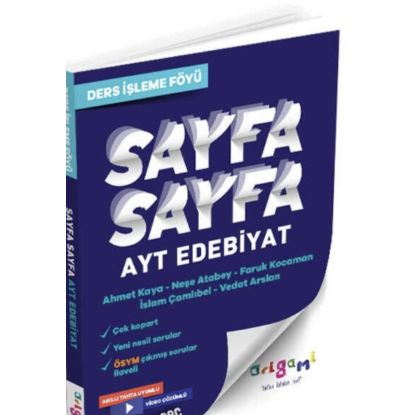 AYT EDEBİYAT SAYFA SAYFA DERS İŞLEME FÖYÜ