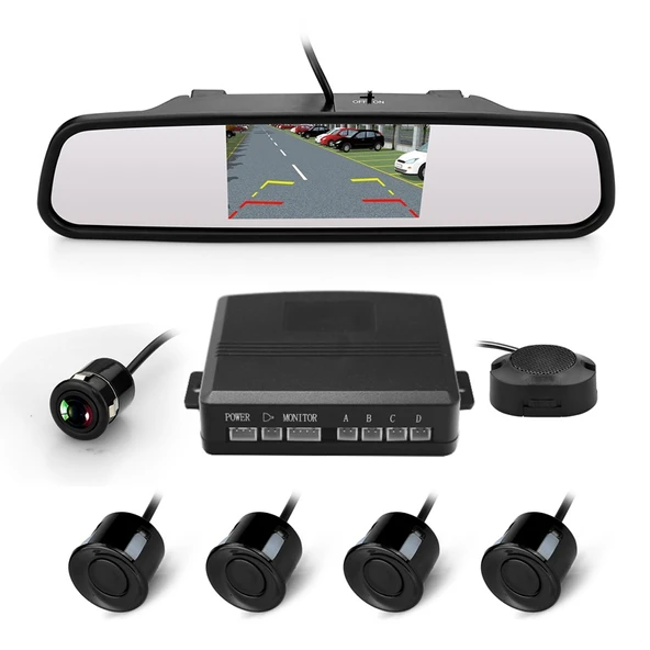 Space Araç Kamerası 4.3 inç aynaya geçmeli park sensörlü geri görüş kamerası - Resim 3