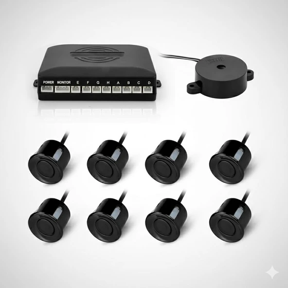 Space Ön-arka park sensörü ses ikazlı 8 sensörlü Premium ürün görseli 1