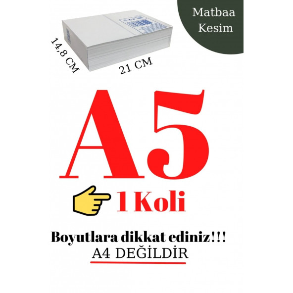 Copier Bond A5 Fotokopi Kağıdı 80gr 1 Koli (A4 Yarısıdır)