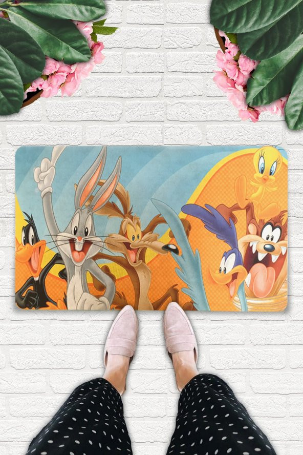 Looney Tunes Temalı Dekoratif Çok Amaçlı Paspas (KAPIÖNÜ, BANYO, BİLGİSAYARALTI,ÇOCUK ODASI VB.)