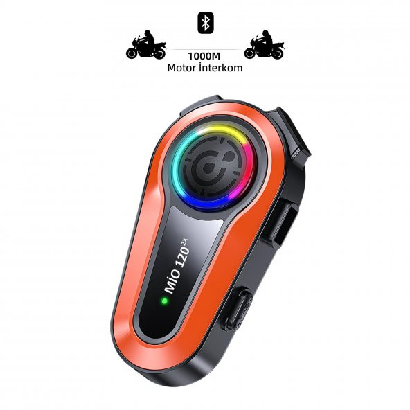 Mioji Mio 120 2x RGB 1000mAh IPX6 1500m 2 Kişilik Kask Intercom Motosiklet Bluetooth Kulaklık - 3