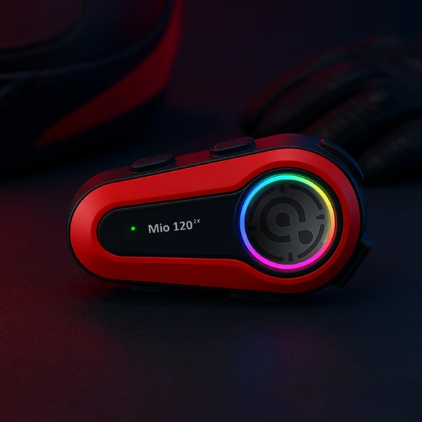 Mioji Mio 120 2x RGB 1000mAh IPX6 1500m 2 Kişilik Kask Intercom Motosiklet Bluetooth Kulaklık - 2