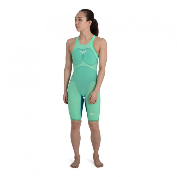 SPEEDO KADIN YARIŞ MAYOSU LZR VALOR OPBK KSKN AF GREEN/BLU 8-11978D881 YZM - 5