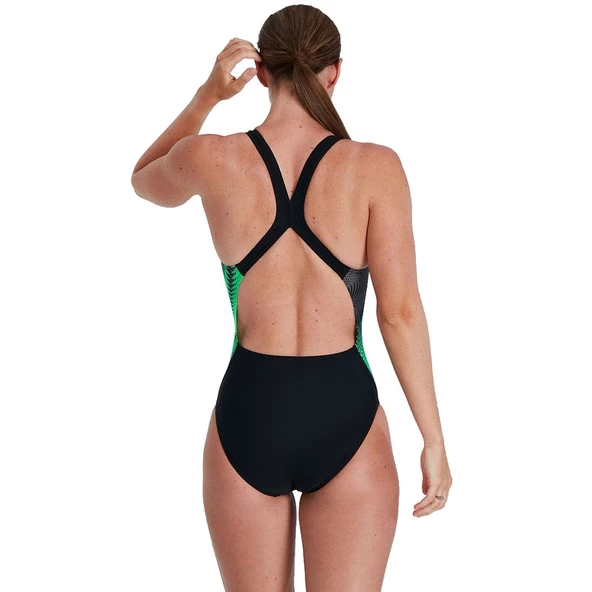 SPEEDO KADIN YÜZÜCÜ MAYOSU PLMT PBCK AF BLACK/GREY 8-06187C515 YZM - 4