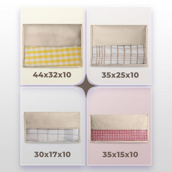 CUTY HOME EV TEKSTİL BEJ VALİZ ORGANİZER-4LÜ SET - 4