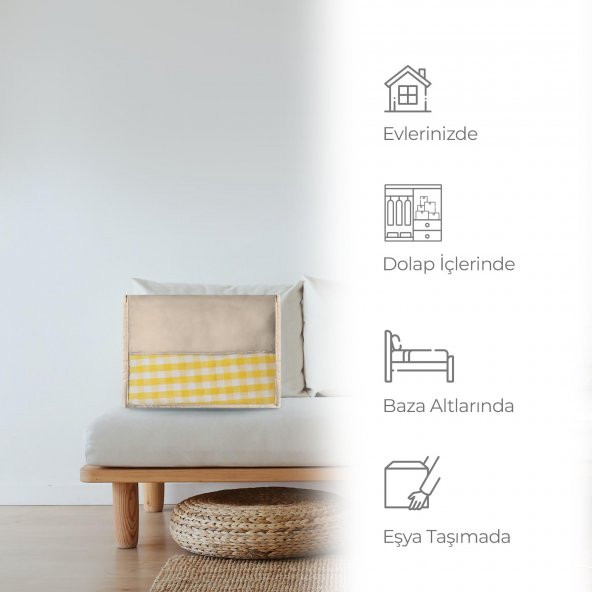 CUTY HOME EV TEKSTİL BEJ VALİZ ORGANİZER-4LÜ SET - 6