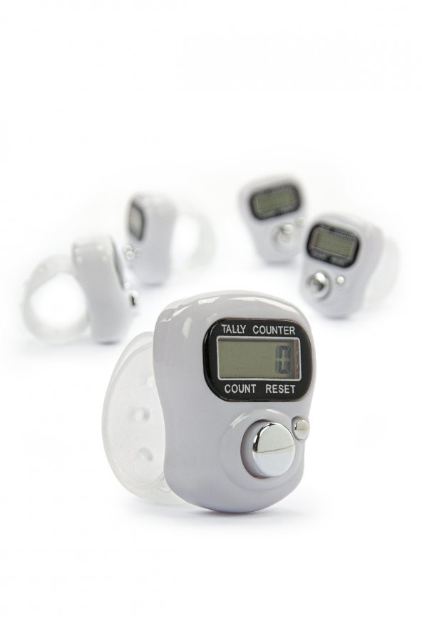 5 Adet Dijital Zikirmatik Sayaç Tesbih Beyaz - Resim 4