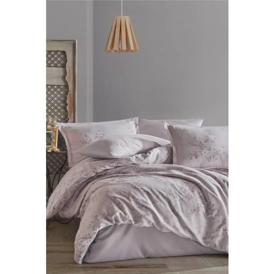 Clasy Saten Çift Kişilik Nevresim Takımı Silva V1 Taş