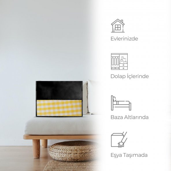 CUTY HOME EV TEKSTİL SİYAH VALİZ ORGANİZER-7Lİ SET - 6