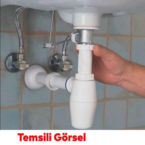 Sifon Körüklü Sökülebilir Taslı Temizlenebilir Mutfak Banyo Lavabo Taşı Gider Borusu Plastik 38 cm - 5